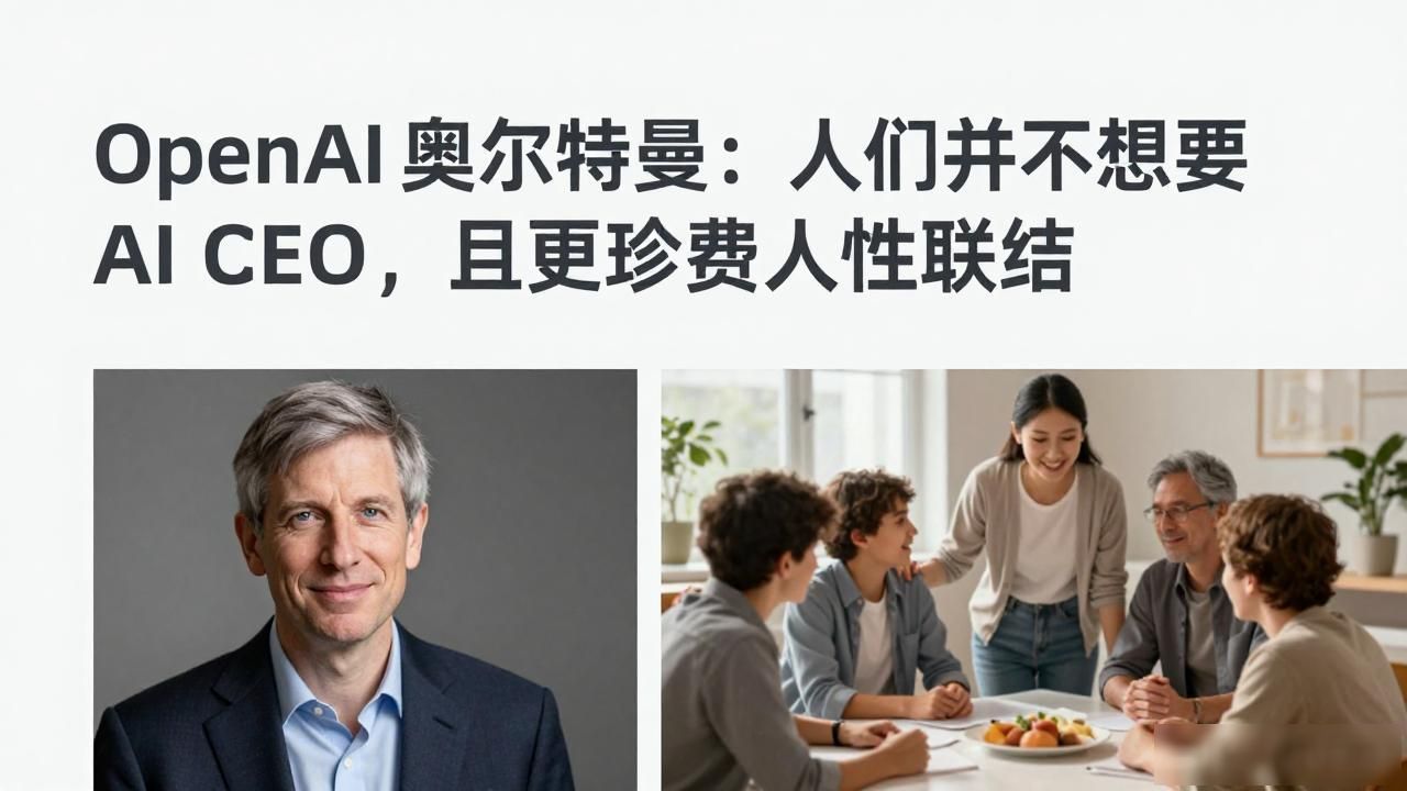 OpenAI 奥尔特曼:人们并不想要 AI CEO,且更珍视人性联结__OpenAI 奥尔特曼:人们并不想要 AI CEO,且更珍视人性联结