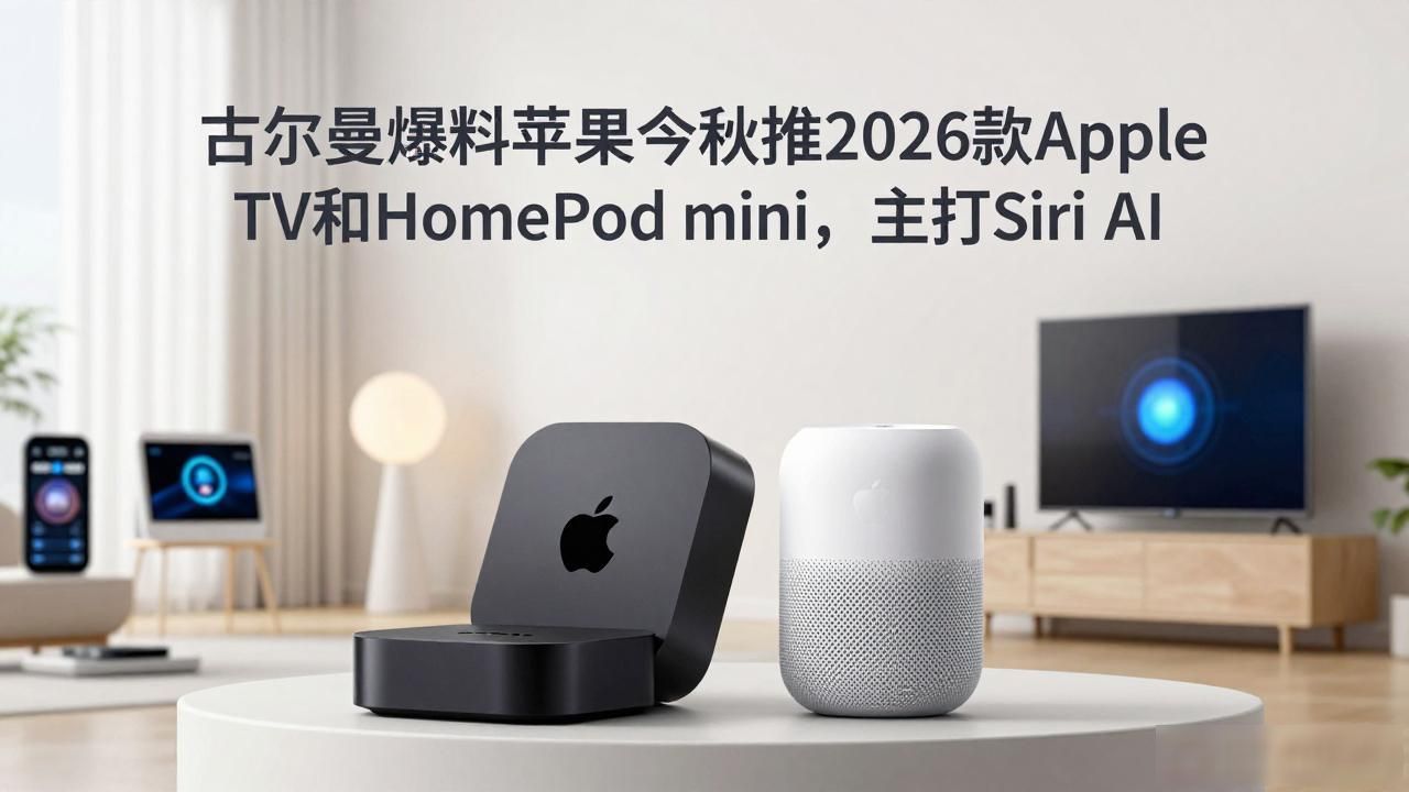 古尔曼爆料苹果今秋推 2026 款 Apple TV 和 HomePod mini,主打 Siri AI__古尔曼爆料苹果今秋推 2026 款 Apple TV 和 HomePod mini,主打 Siri AI