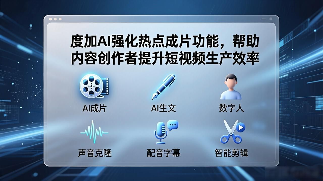 度加AI强化热点成片功能，帮助内容创作者提升短视频生产效率