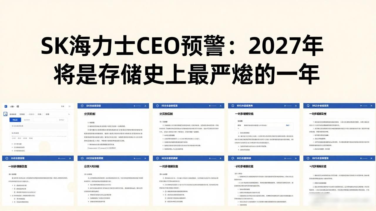 _SK海力士CEO预警：2027年将是存储史上最严峻的一年_SK海力士CEO预警：2027年将是存储史上最严峻的一年