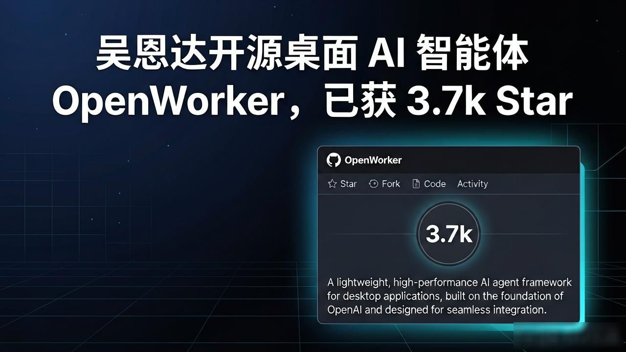 吴恩达开源桌面 AI 智能体 OpenWorker，已获 3.7k Star_吴恩达开源桌面 AI 智能体 OpenWorker，已获 3.7k Star_